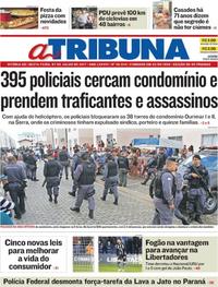 Capa do jornal A Tribuna 07/07/2017