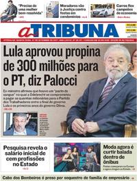 Capa do jornal A Tribuna 07/09/2017