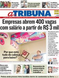 Capa do jornal A Tribuna 08/07/2017
