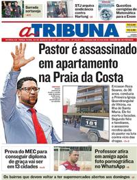 Capa do jornal A Tribuna 08/08/2017