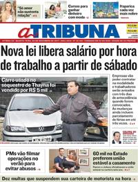 Capa do jornal A Tribuna 08/11/2017