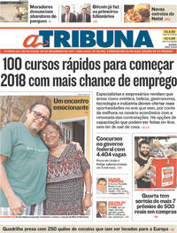 Capa do jornal A Tribuna 08/12/2017