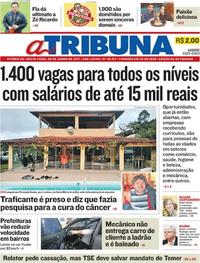 Capa do jornal A Tribuna 09/06/2017