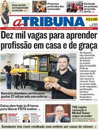 Capa do jornal A Tribuna 10/06/2017