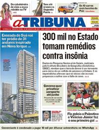 Capa do jornal A Tribuna 10/08/2017