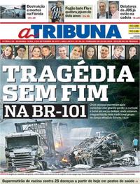 Capa do jornal A Tribuna 11/09/2017