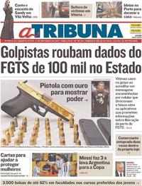 Capa do jornal A Tribuna 11/10/2017