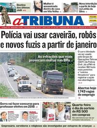 Capa do jornal A Tribuna 11/12/2017