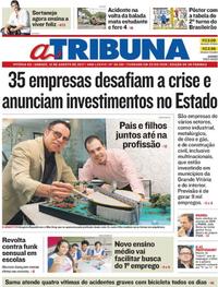 Capa do jornal A Tribuna 12/08/2017
