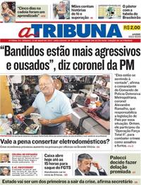 Capa do jornal A Tribuna 13/05/2017