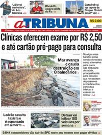Capa do jornal A Tribuna 13/06/2017