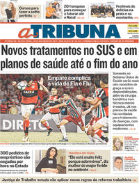 Capa do jornal A Tribuna 13/10/2017
