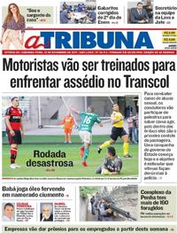 Capa do jornal A Tribuna 13/11/2017