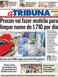 Capa do jornal A Tribuna 14/06/2017