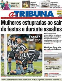 Capa do jornal A Tribuna 14/08/2017