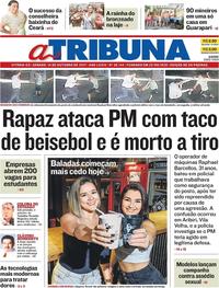 Capa do jornal A Tribuna 14/10/2017