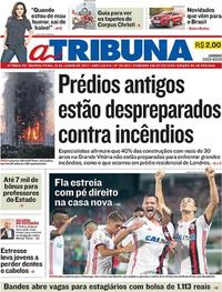 Capa do jornal A Tribuna 15/06/2017