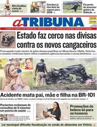 Capa do jornal A Tribuna 15/07/2017