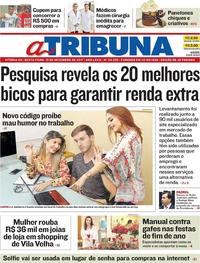 Capa do jornal A Tribuna 15/12/2017