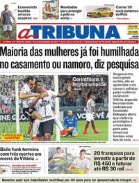 Capa do jornal A Tribuna 16/11/2017