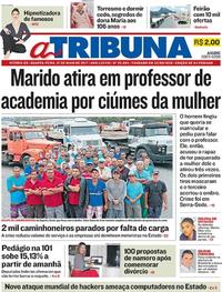 Capa do jornal A Tribuna 17/05/2017