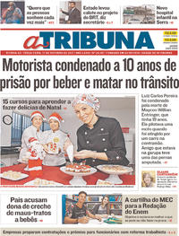 Capa do jornal A Tribuna 17/10/2017