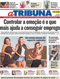 Capa do jornal A Tribuna 18/06/2017