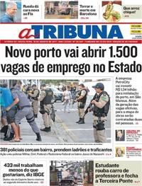 Capa do jornal A Tribuna 18/08/2017