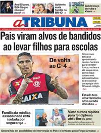 Capa do jornal A Tribuna 18/09/2017