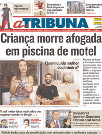 Capa do jornal A Tribuna 18/10/2017