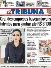 Capa do jornal A Tribuna 19/08/2017