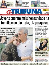 Capa do jornal A Tribuna 20/06/2017