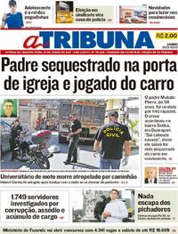 Capa do jornal A Tribuna 21/06/2017