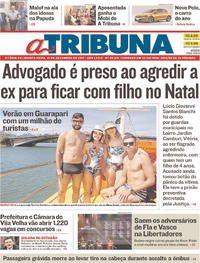 Capa do jornal A Tribuna 21/12/2017