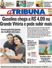 Capa do jornal A Tribuna 22/07/2017
