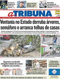 Capa do jornal A Tribuna 22/08/2017