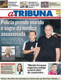 Capa do jornal A Tribuna 22/09/2017