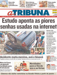Capa do jornal A Tribuna 22/12/2017