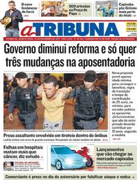 Capa do jornal A Tribuna 23/11/2017