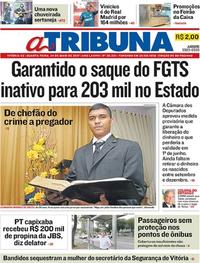 Capa do jornal A Tribuna 24/05/2017