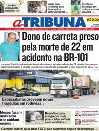 Capa do jornal A Tribuna 24/06/2017