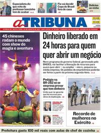 Capa do jornal A Tribuna 25/08/2017