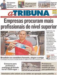 Capa do jornal A Tribuna 25/10/2017