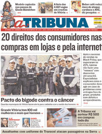 Capa do jornal A Tribuna 25/11/2017