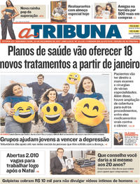 Capa do jornal A Tribuna 25/12/2017