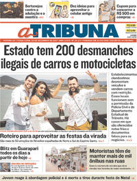 Capa do jornal A Tribuna 26/12/2017