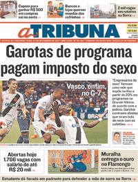 Capa do jornal A Tribuna 27/11/2017