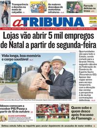 Capa do jornal A Tribuna 29/09/2017