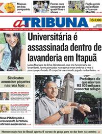 Capa do jornal A Tribuna 30/06/2017