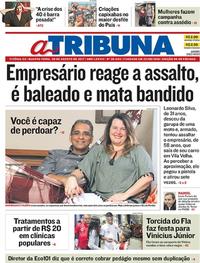 Capa do jornal A Tribuna 30/08/2017